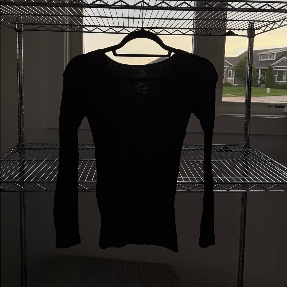 Free People black long sleeve layer - v scoop neck